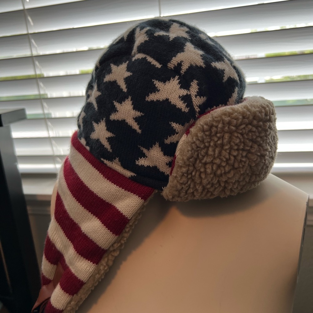 Unisex Flag Winter Trooper Hat - Ear Flap Chin Strap and Windproof Mask